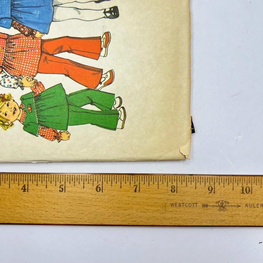 Simplicity 6532 Sewing Pattern Toddler Size‎ 3 Bell Bottom Pants Dress Top 1974